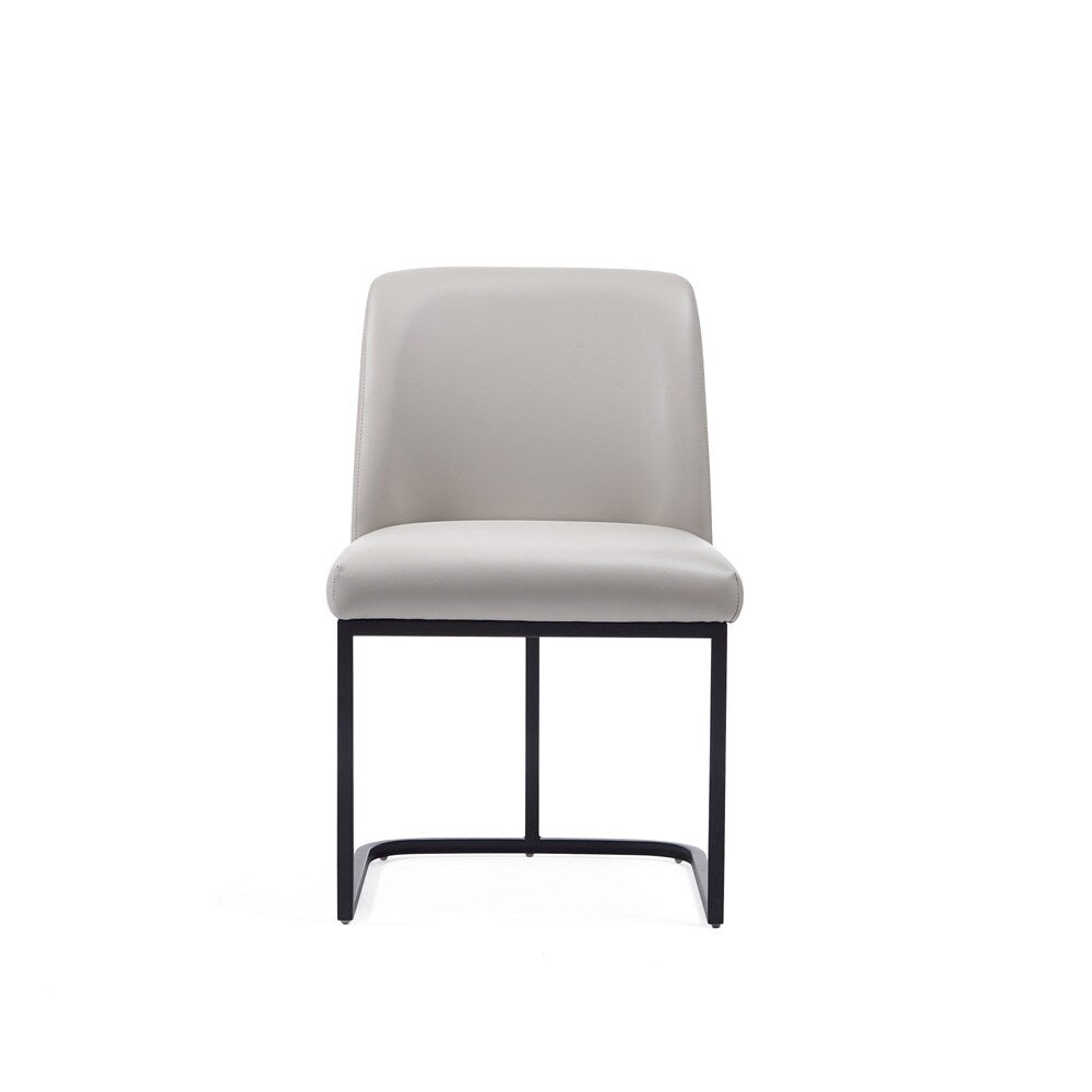 Manhattan Comfort - Serena Faux Leather Dining Chair with Steel Legs in Light Grey - DC056-LG veiw 1
