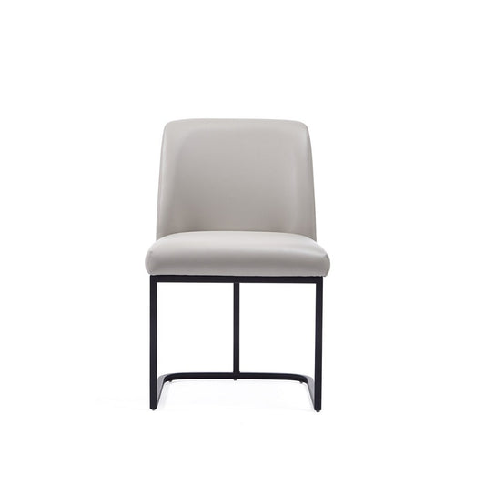 Manhattan Comfort - Serena Faux Leather Dining Chair with Steel Legs in Light Grey - DC056-LG veiw 1