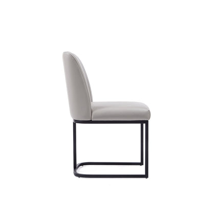 Manhattan Comfort - Serena Faux Leather Dining Chair with Steel Legs in Light Grey - DC056-LG veiw 4