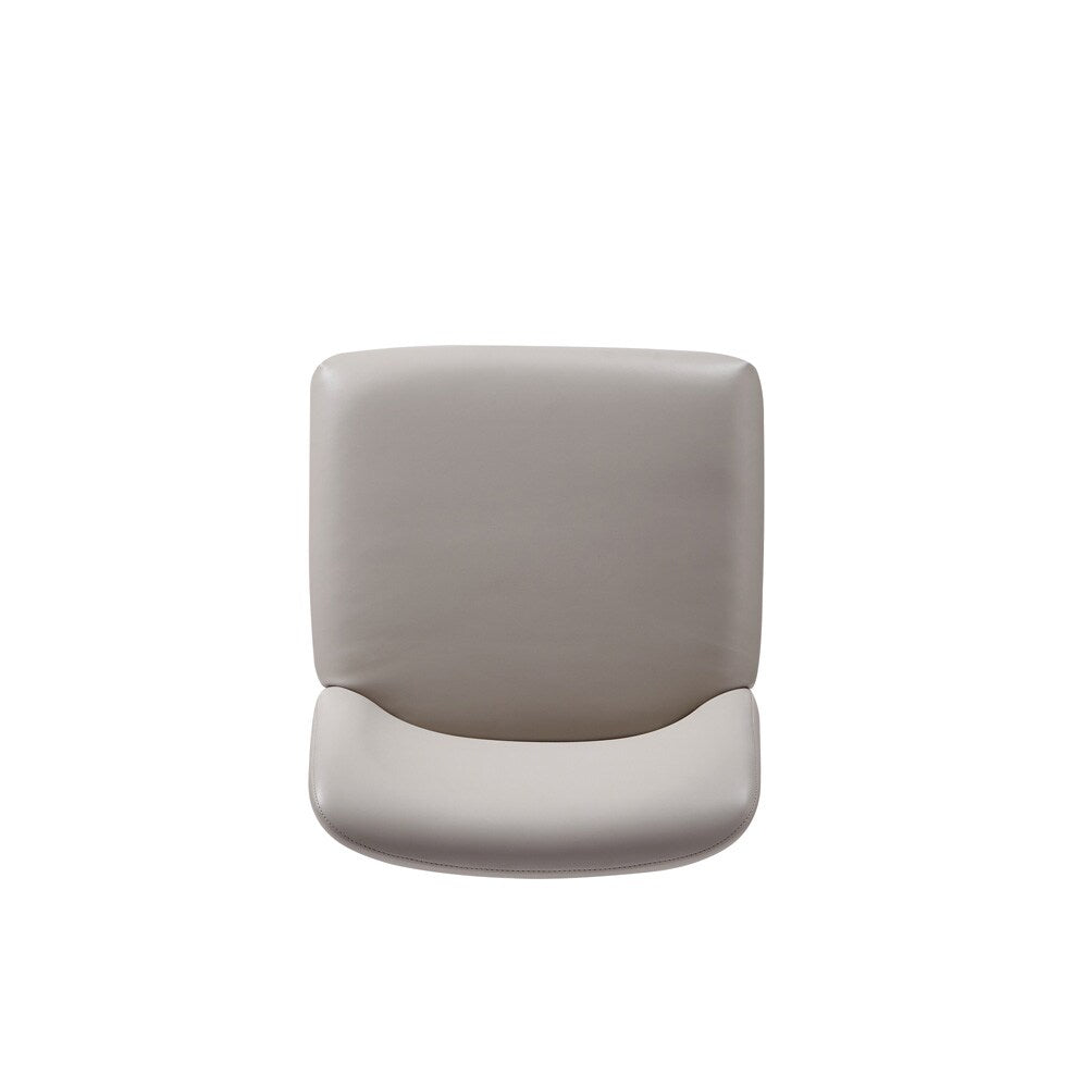 Manhattan Comfort - Serena Faux Leather Dining Chair with Steel Legs in Light Grey - DC056-LG veiw 6