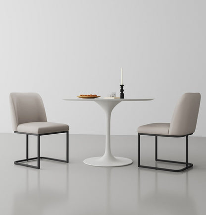 Manhattan Comfort - Serena Faux Leather Dining Chair with Steel Legs in Light Grey - DC056-LG veiw 9