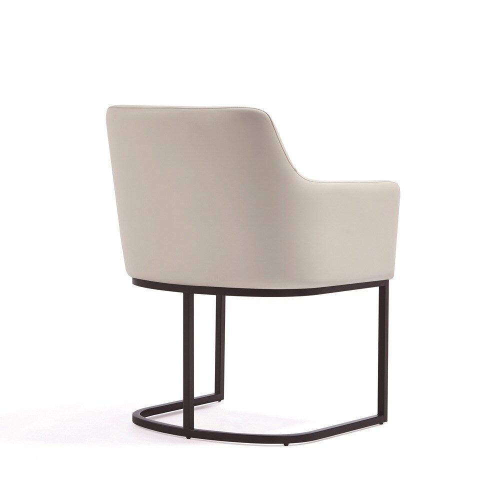 Manhattan Comfort - Serena Leatherette Dining Armchair with Steel Legs in Cream - DC056AR-CR veiw 3