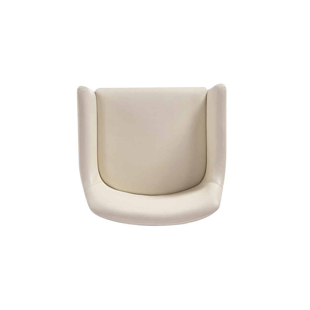 Manhattan Comfort - Serena Leatherette Dining Armchair with Steel Legs in Cream - DC056AR-CR veiw 4