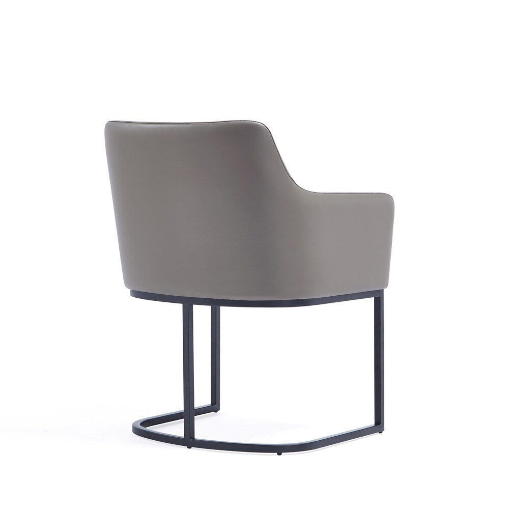 Manhattan Comfort - Serena Leatherette Dining Armchair with Steel Legs in Grey - DC056AR-GY veiw 3