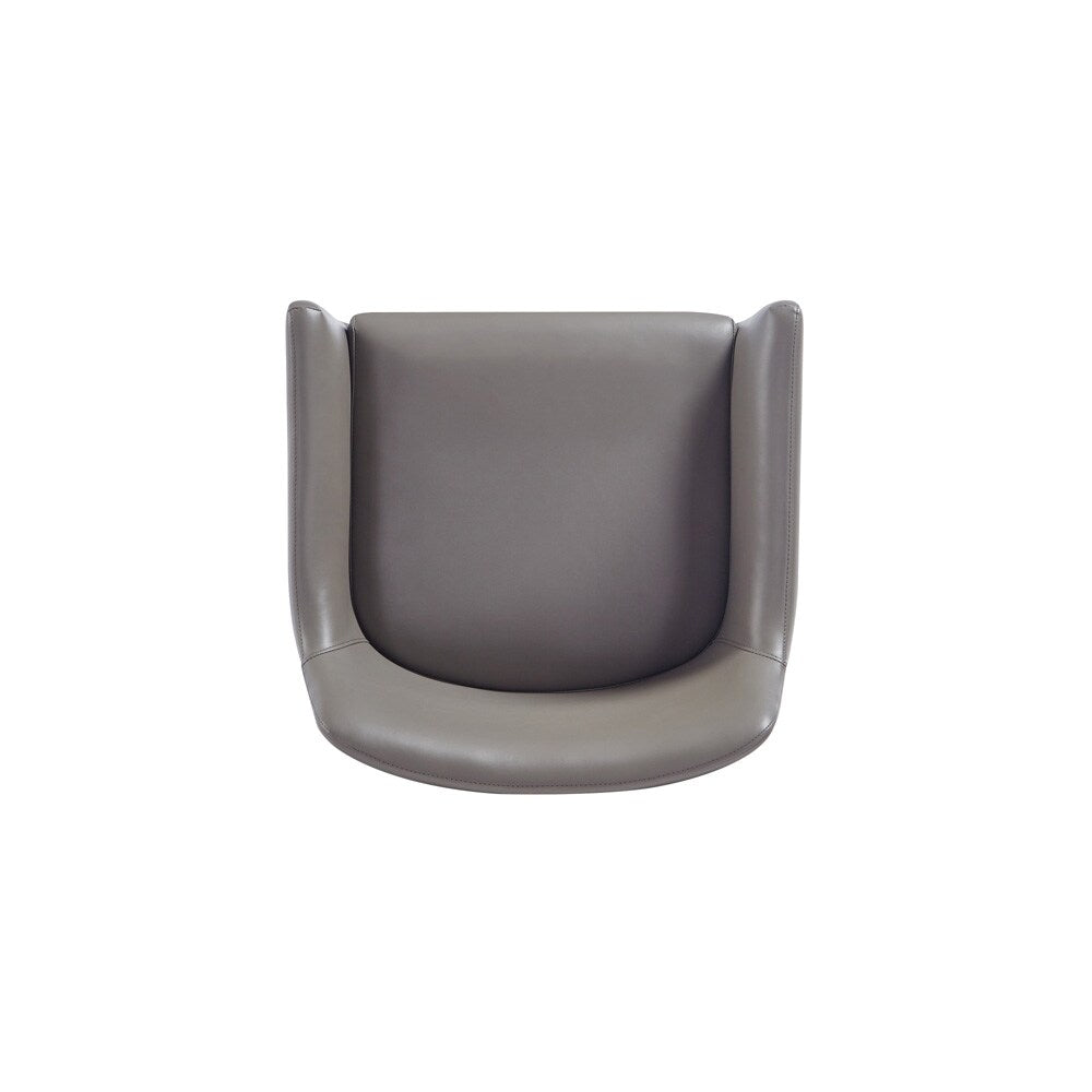 Manhattan Comfort - Serena Leatherette Dining Armchair with Steel Legs in Grey - DC056AR-GY veiw 4