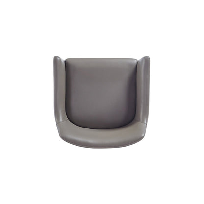 Manhattan Comfort - Serena Leatherette Dining Armchair with Steel Legs in Grey - DC056AR-GY veiw 4