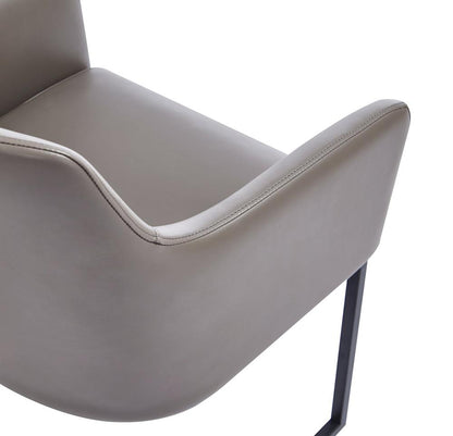 Manhattan Comfort - Serena Leatherette Dining Armchair with Steel Legs in Grey - DC056AR-GY veiw 6