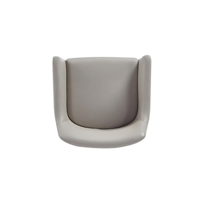 Manhattan Comfort - Serena Leatherette Dining Armchair with Steel Legs in Light Grey - DC056AR-LG veiw 4