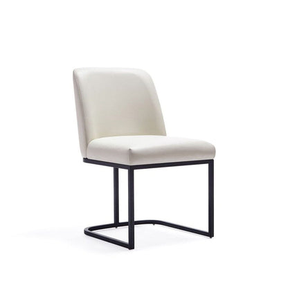 Manhattan Comfort - 6-Piece Serena Dining Armchair - LeatheretteDining Chair - Faux Leather Dining Set with Steel Legs in Cream - 6-DC056-CR veiw 3