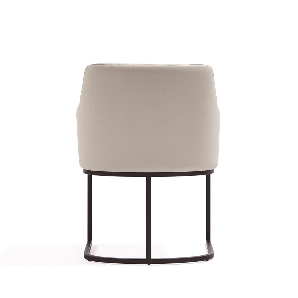 Manhattan Comfort - 6-Piece Serena Dining Armchair - LeatheretteDining Chair - Faux Leather Dining Set with Steel Legs in Cream - 6-DC056-CR veiw 7