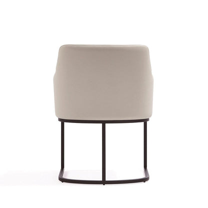 Manhattan Comfort - 6-Piece Serena Dining Armchair - LeatheretteDining Chair - Faux Leather Dining Set with Steel Legs in Cream - 6-DC056-CR veiw 7