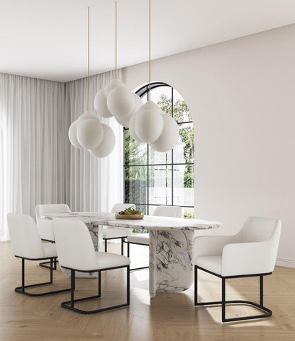 Manhattan Comfort - 6-Piece Serena Dining Armchair - LeatheretteDining Chair - Faux Leather Dining Set with Steel Legs in Cream - 6-DC056-CR veiw 9