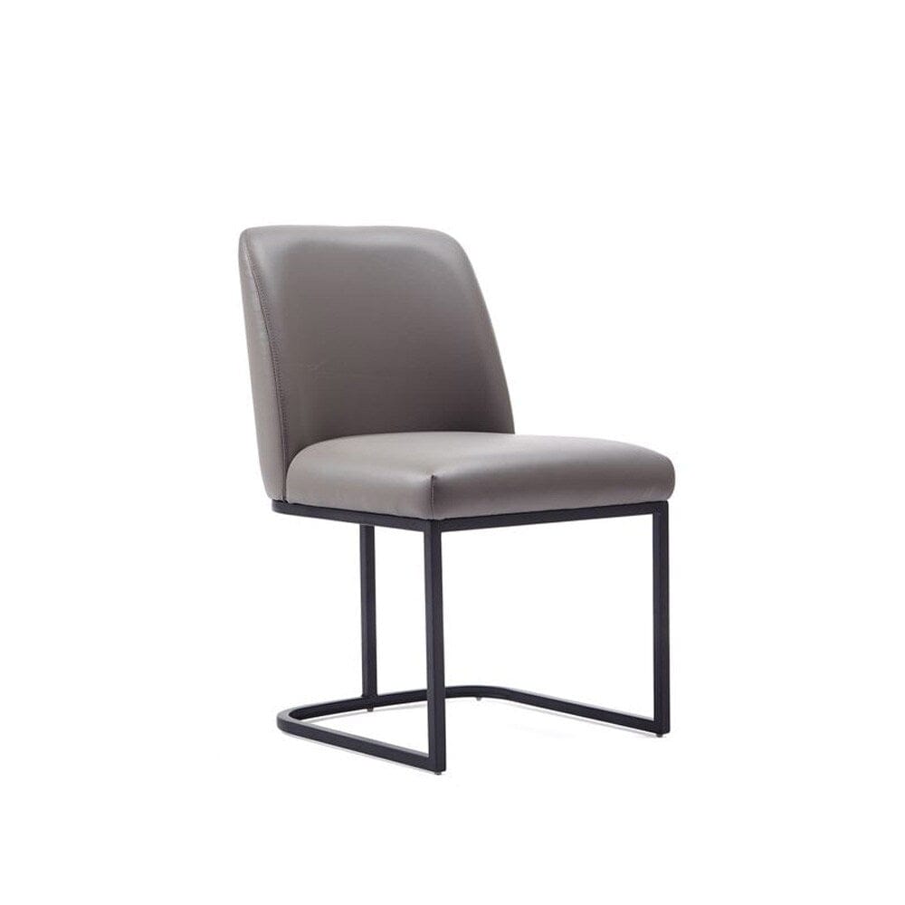 Manhattan Comfort - 6-Piece Serena Dining Armchair - LeatheretteDining Chair - Faux Leather Dining Set with Steel Legs in Grey - 6-DC056-GY veiw 3