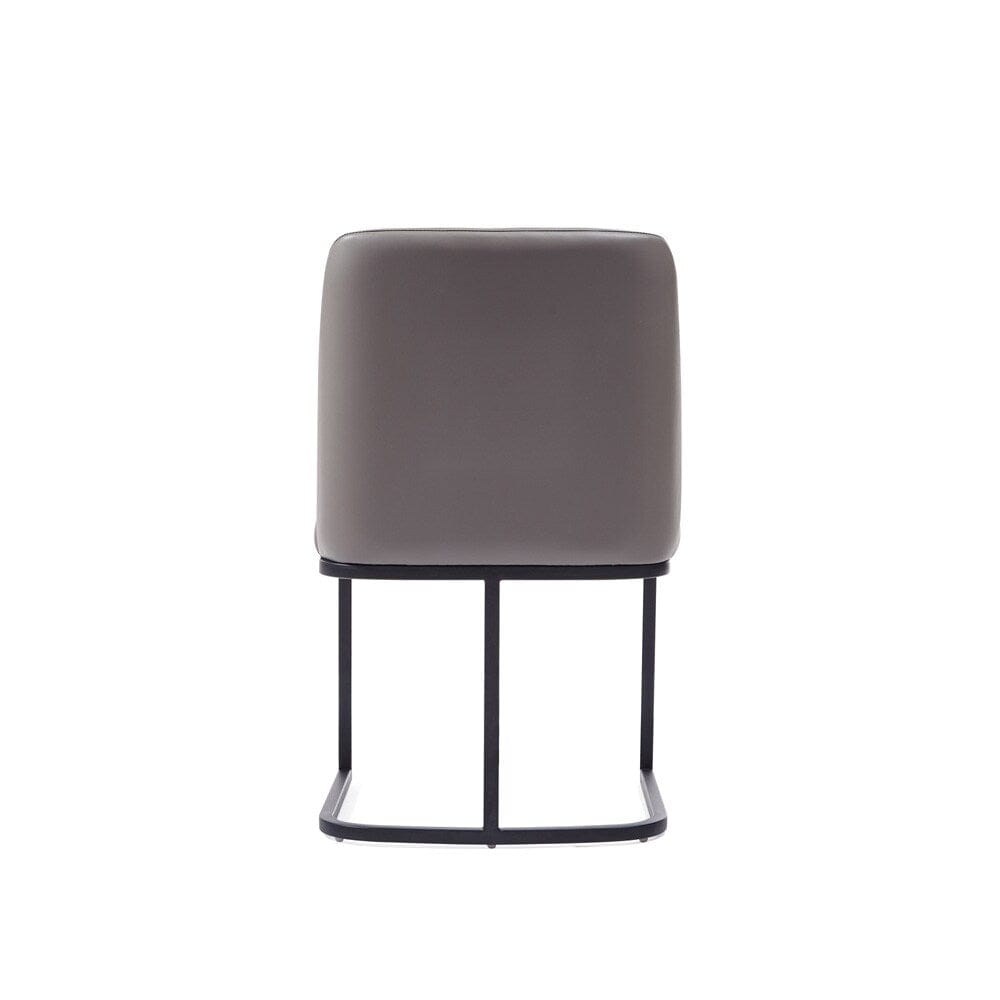 Manhattan Comfort - 6-Piece Serena Dining Armchair - LeatheretteDining Chair - Faux Leather Dining Set with Steel Legs in Grey - 6-DC056-GY veiw 6
