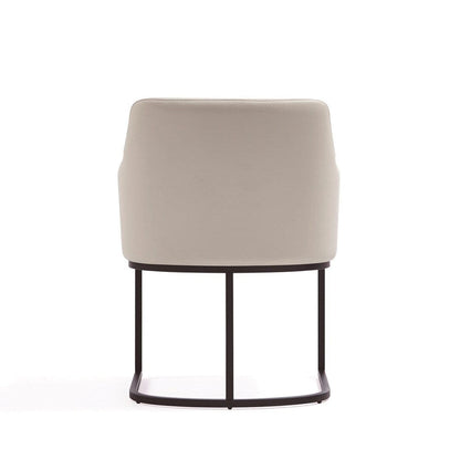 Manhattan Comfort - 8-Piece Serena Dining Armchair - LeatheretteDining Chair - Faux Leather Dining Set with Steel Legs in Cream - 8-DC056-CR veiw 6