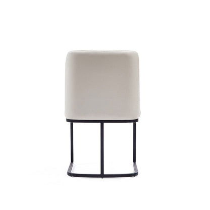 Manhattan Comfort - 8-Piece Serena Dining Armchair - LeatheretteDining Chair - Faux Leather Dining Set with Steel Legs in Cream - 8-DC056-CR veiw 7