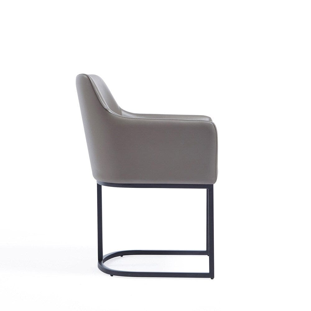 Manhattan Comfort - 8-Piece Serena Dining Armchair - LeatheretteDining Chair - Faux Leather Dining Set with Steel Legs in Grey - 8-DC056-GY veiw 5