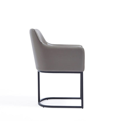 Manhattan Comfort - 8-Piece Serena Dining Armchair - LeatheretteDining Chair - Faux Leather Dining Set with Steel Legs in Grey - 8-DC056-GY veiw 5
