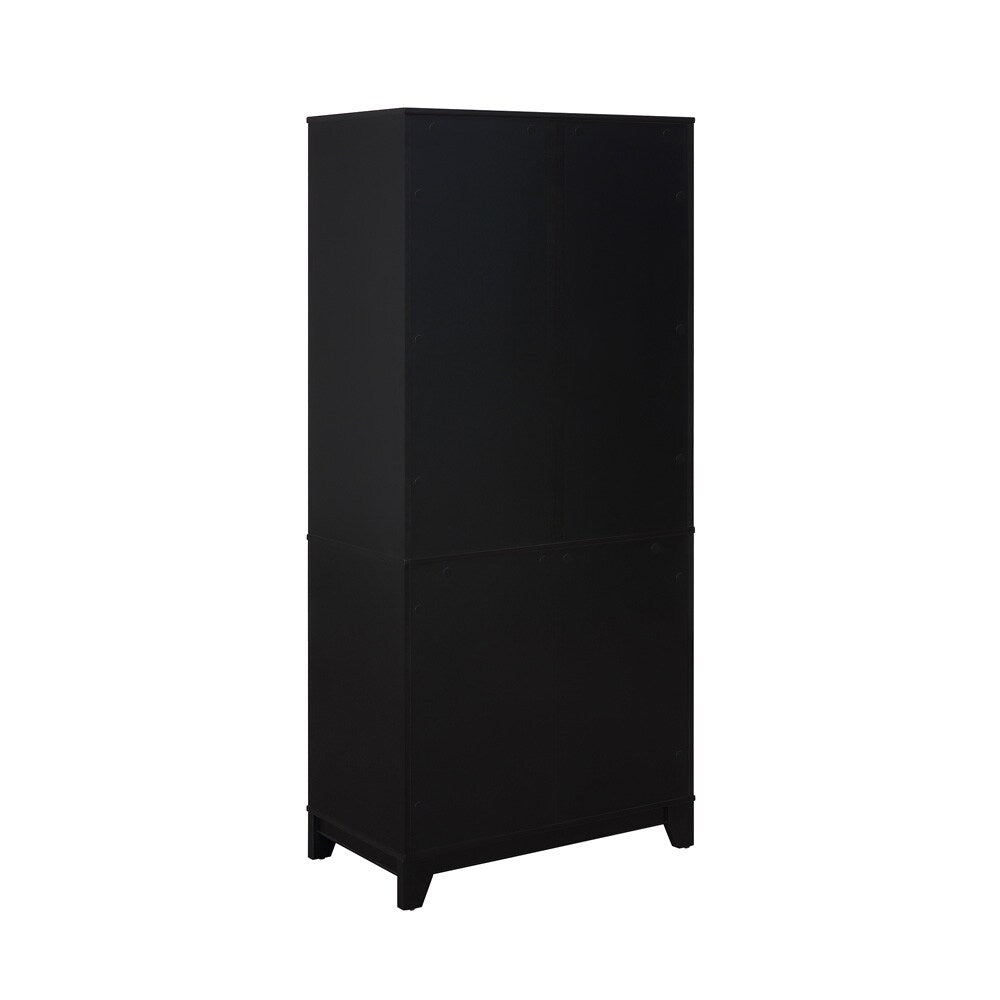 Manhattan Comfort - Sheridan Bookcase Cabinet with 14 Fixed & Adjustable Shelves in Black - Set of 2 - 2-BC-6GLF-BK veiw 6