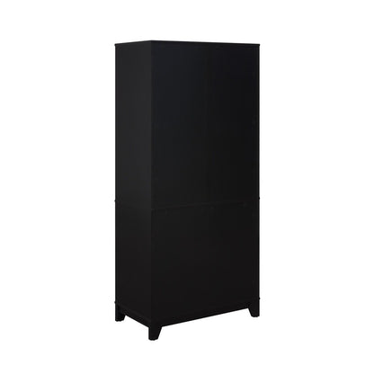 Manhattan Comfort - Sheridan Bookcase Cabinet with 14 Fixed & Adjustable Shelves in Black - Set of 2 - 2-BC-6GLF-BK veiw 6