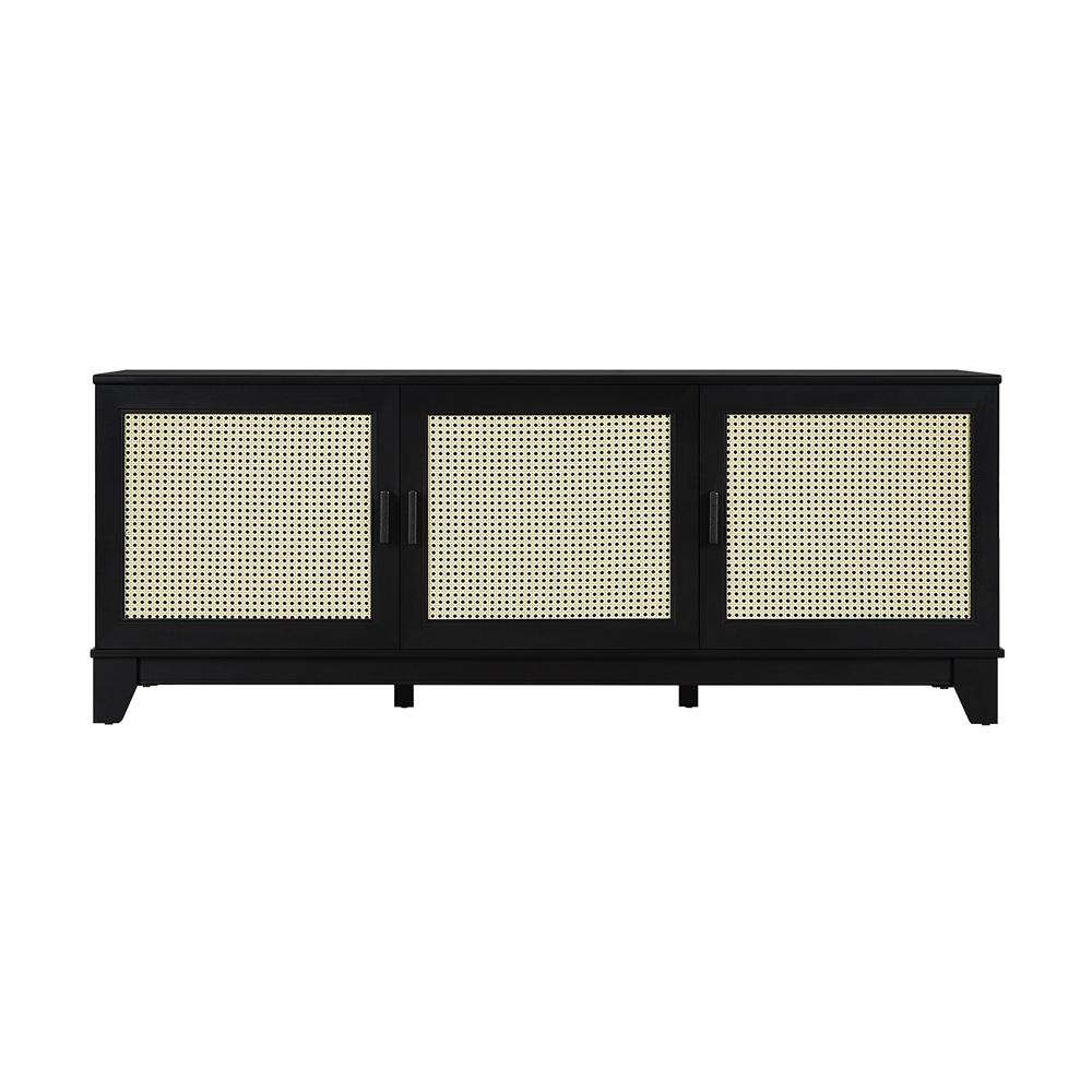 Manhattan Comfort - Sheridan TV Stand with 6 Adjustable Shelves in Black - TV-3GLF-BK veiw 1