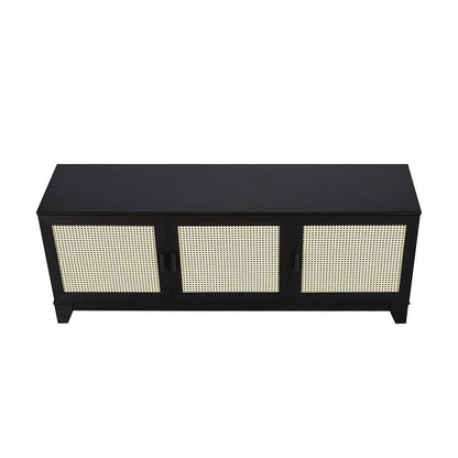 Manhattan Comfort - Sheridan TV Stand with 6 Adjustable Shelves in Black - TV-3GLF-BK veiw 4