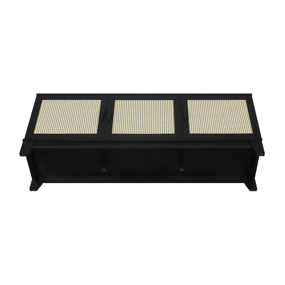 Manhattan Comfort - Sheridan TV Stand with 6 Adjustable Shelves in Black - TV-3GLF-BK veiw 5