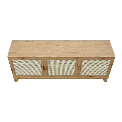 Manhattan Comfort - Sheridan TV Stand with 6 Adjustable Shelves in Nature - TV-3GLF-NA veiw 4