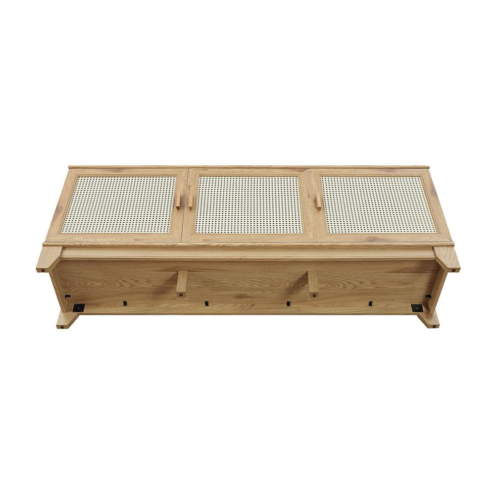 Manhattan Comfort - Sheridan TV Stand with 6 Adjustable Shelves in Nature - TV-3GLF-NA veiw 5