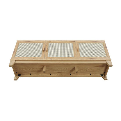 Manhattan Comfort - Sheridan TV Stand with 6 Adjustable Shelves in Nature - TV-3GLF-NA veiw 5