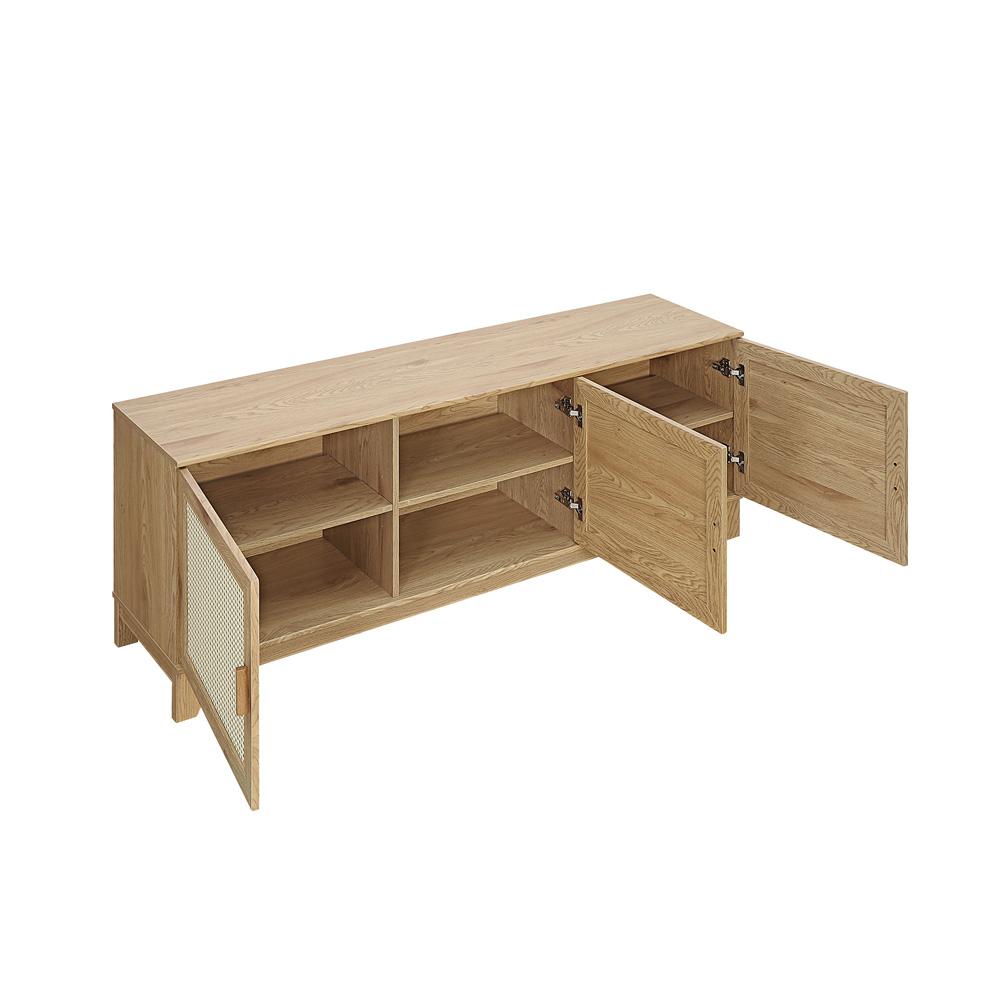 Manhattan Comfort - Sheridan TV Stand with 6 Adjustable Shelves in Nature - TV-3GLF-NA veiw 6