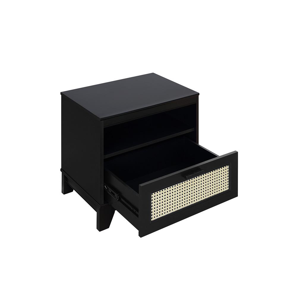 Manhattan Comfort - Sheridan Nightstand with 2 Full Extension Drawers in Black - Set of 2 - 2-NS-5GLF-BK veiw 6