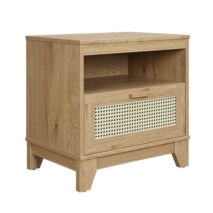Manhattan Comfort - Sheridan Nightstand with 2 Full Extension Drawers in Nature - Set of 2 - 2-NS-5GLF-NA veiw 2
