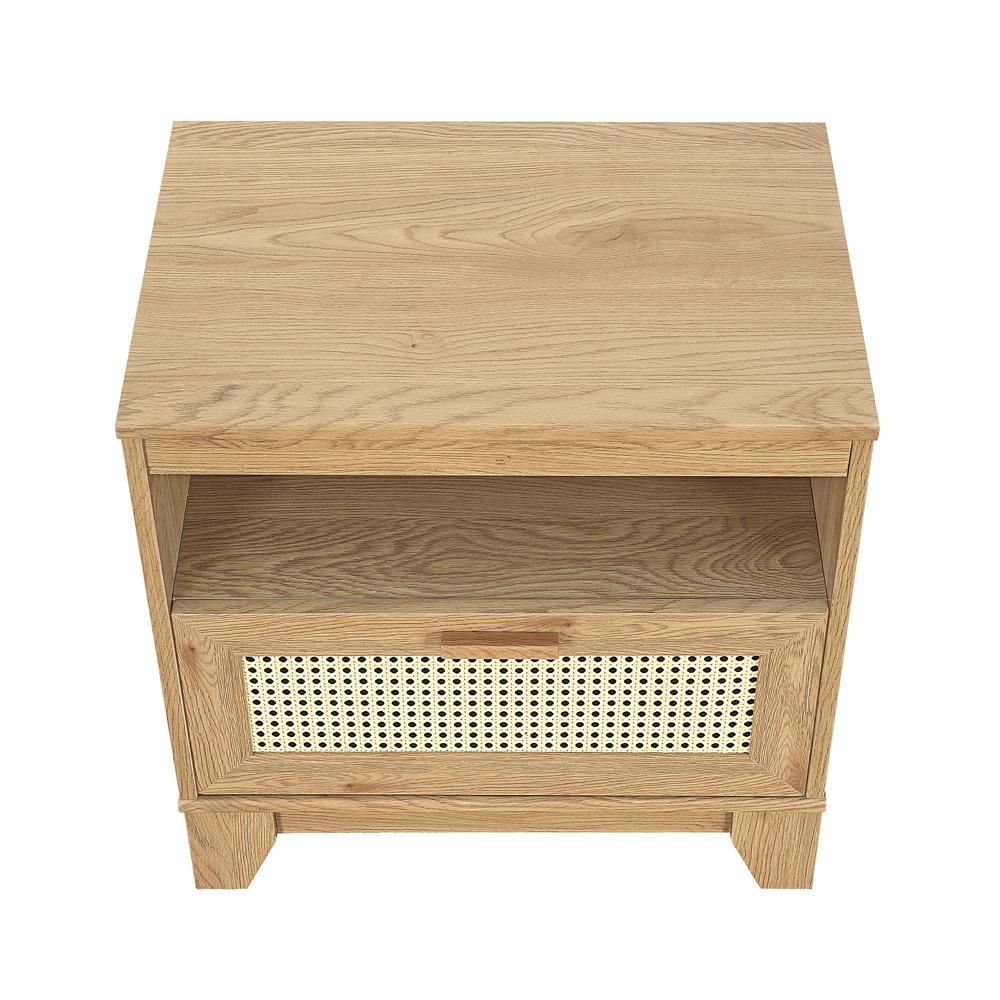 Manhattan Comfort - Sheridan Nightstand with 2 Full Extension Drawers in Nature - Set of 2 - 2-NS-5GLF-NA veiw 3