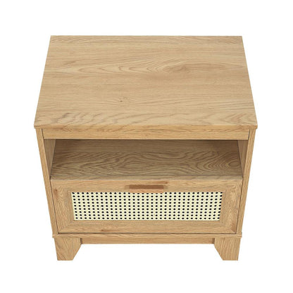 Manhattan Comfort - Sheridan Nightstand with 2 Full Extension Drawers in Nature - Set of 2 - 2-NS-5GLF-NA veiw 3
