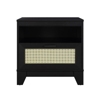 Manhattan Comfort - Sheridan Nightstand with 1 Full Extension Drawers in Black - NS-5GLF-BK veiw 1