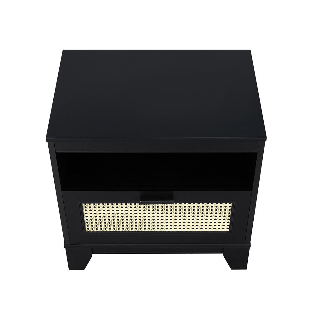 Manhattan Comfort - Sheridan Nightstand with 1 Full Extension Drawers in Black - NS-5GLF-BK veiw 4