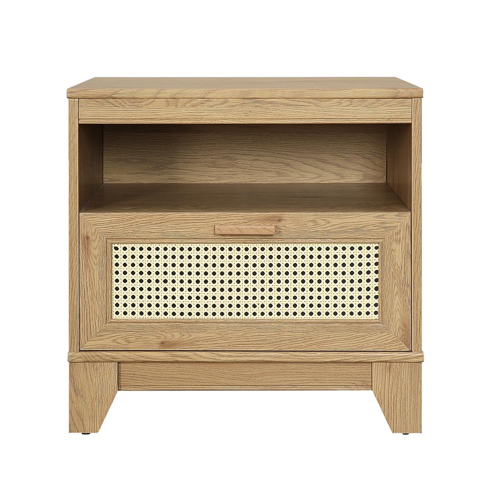 Manhattan Comfort - Sheridan Nightstand with 1 Full Extension Drawers in Nature - NS-5GLF-NA veiw 1