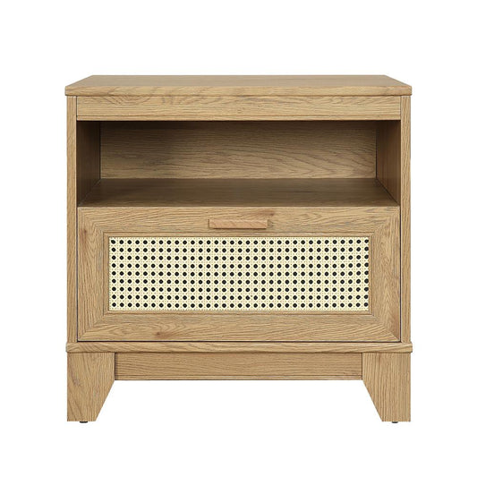 Manhattan Comfort - Sheridan Nightstand with 1 Full Extension Drawers in Nature - NS-5GLF-NA veiw 1