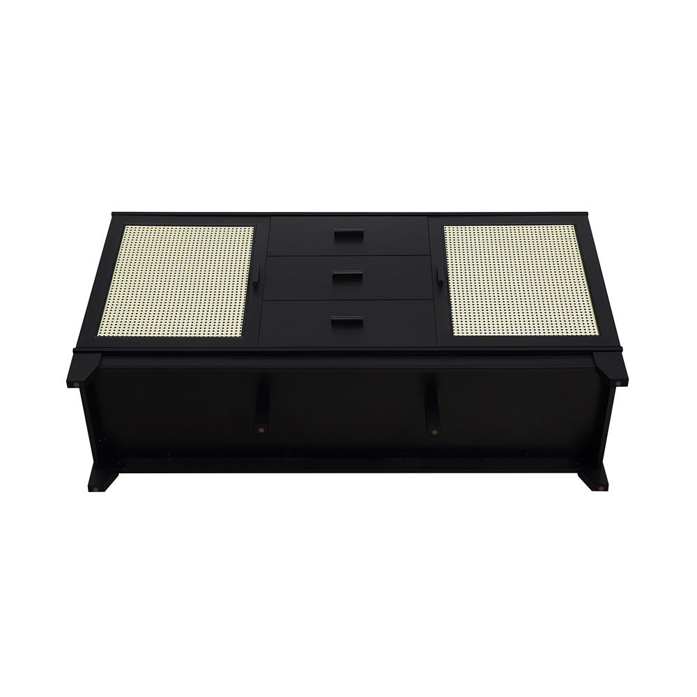 Manhattan Comfort - Sheridan Sideboard Cabinet with 3 Full Extension Drawers in Black - SB-4GLF-BK veiw 5