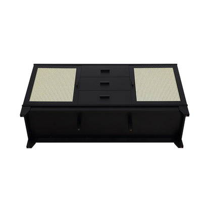 Manhattan Comfort - Sheridan Sideboard Cabinet with 3 Full Extension Drawers in Black - SB-4GLF-BK veiw 5