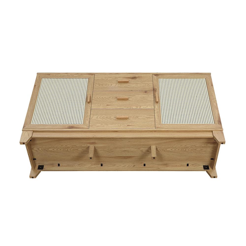 Manhattan Comfort - Sheridan Sideboard Cabinet with 3 Full Extension Drawers in Nature - SB-4GLF-NA veiw 5
