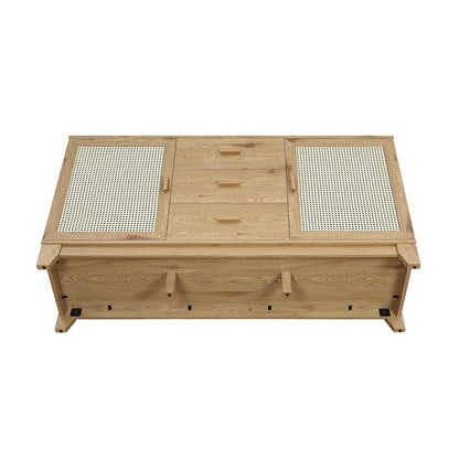 Manhattan Comfort - Sheridan Sideboard Cabinet with 3 Full Extension Drawers in Nature - SB-4GLF-NA veiw 5