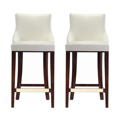 Manhattan Comfort - Shubert Leatherette Barstool in Ivory - Set of 2 - 2-BS019-IV veiw 1