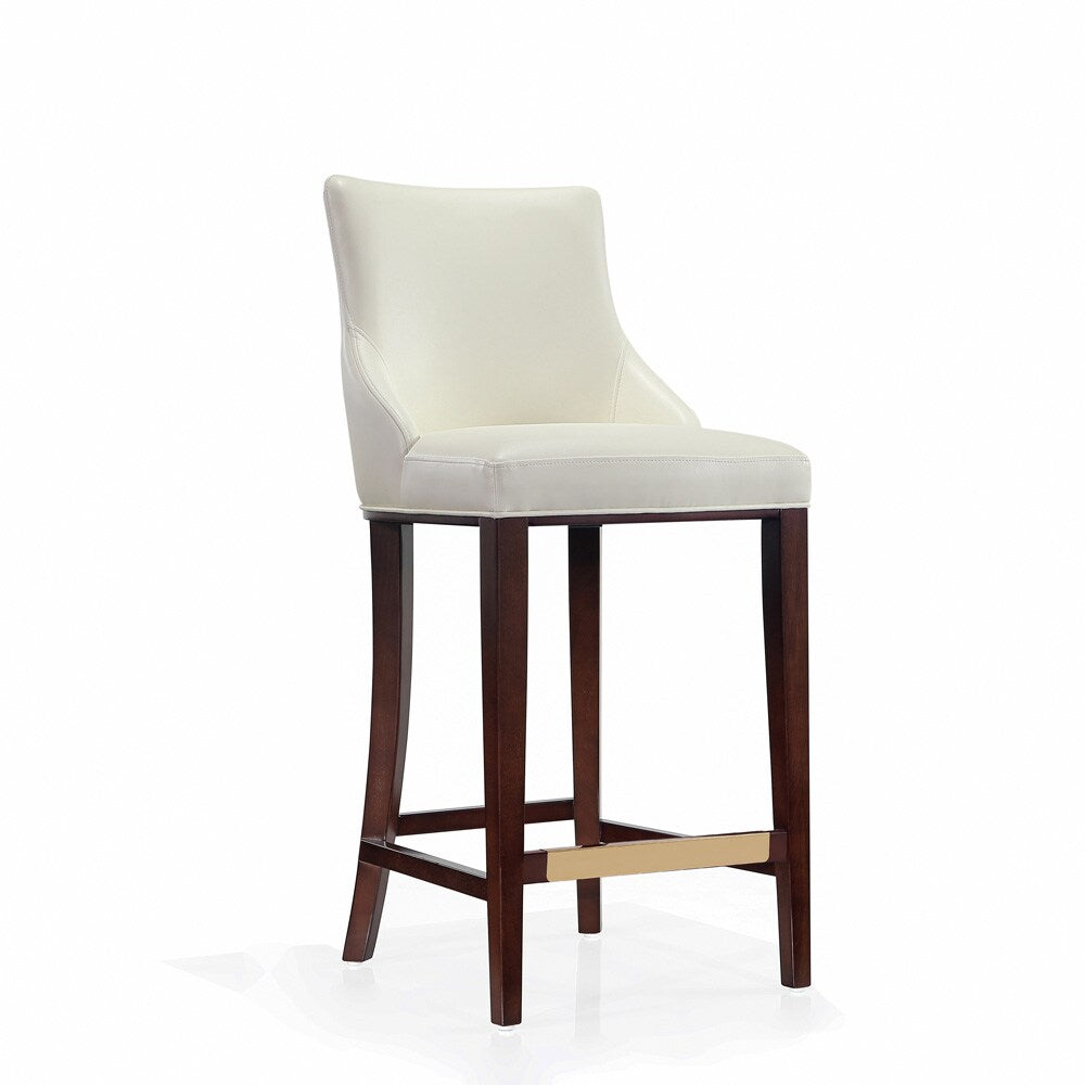 Manhattan Comfort - Shubert Leatherette Barstool in Ivory - Set of 2 - 2-BS019-IV veiw 2
