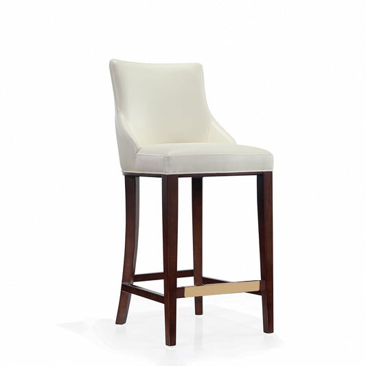 Manhattan Comfort - Shubert Leatherette Barstool in Ivory - Set of 2 - 2-BS019-IV veiw 2