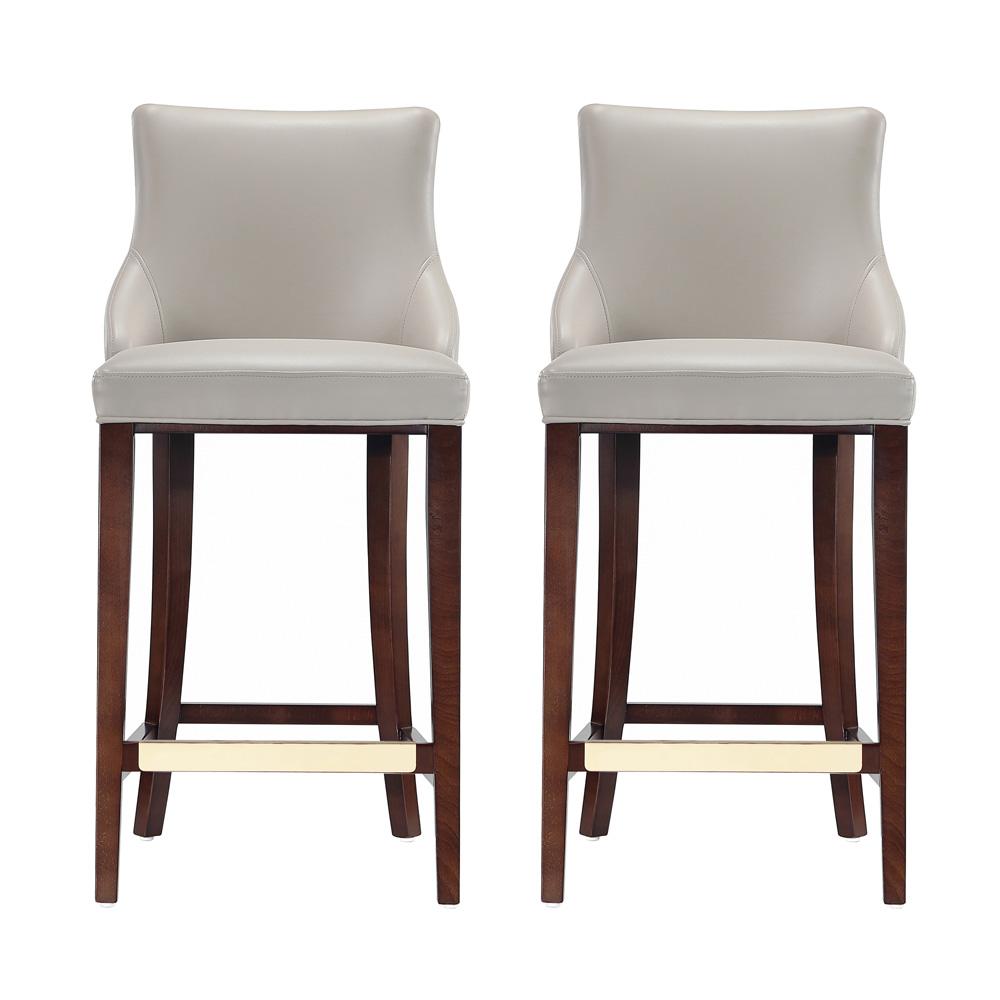 Manhattan Comfort - Shubert Leatherette Barstool in Light Grey - Set of 2 - 2-BS019-LG veiw 1