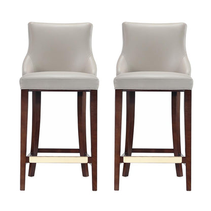 Manhattan Comfort - Shubert Leatherette Barstool in Light Grey - Set of 2 - 2-BS019-LG veiw 1