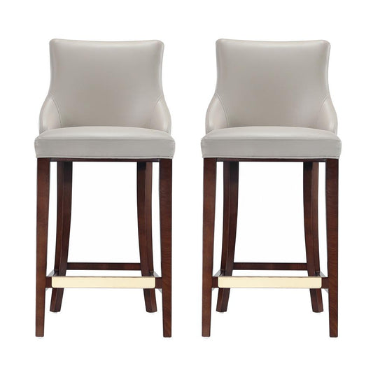 Manhattan Comfort - Shubert Leatherette Barstool in Light Grey - Set of 2 - 2-BS019-LG veiw 1