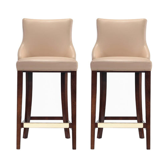 Manhattan Comfort - Shubert Leatherette Barstool in Tan - Set of 2 - 2-BS019-TN veiw 1